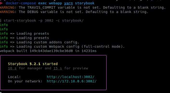 Storybook output