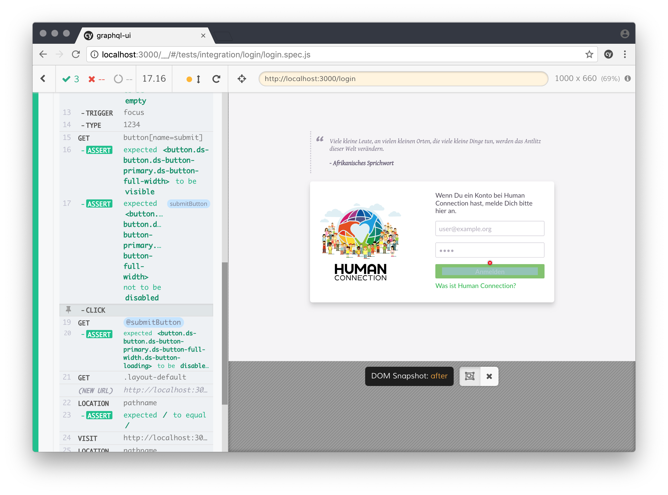 Interactive Cypress Environment