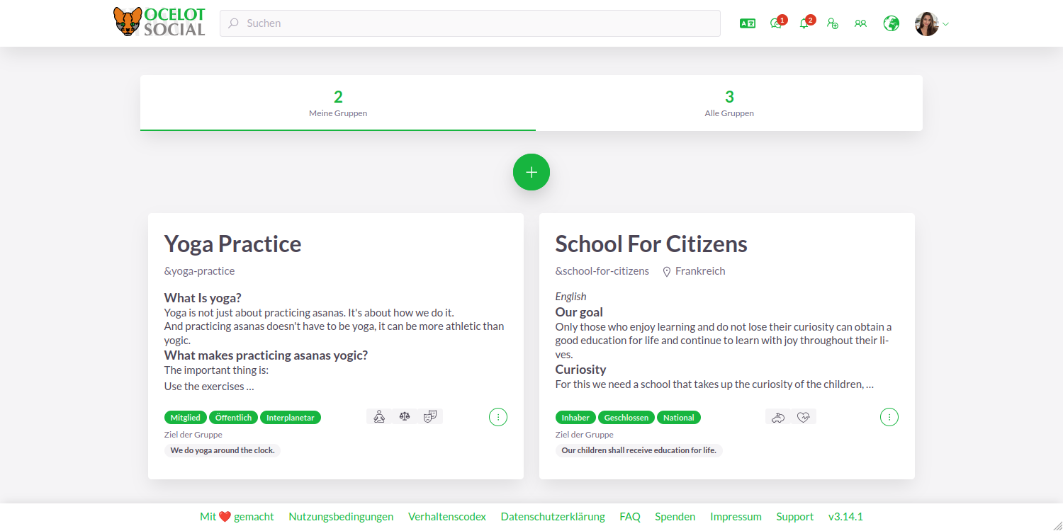 Vista general de grupos
