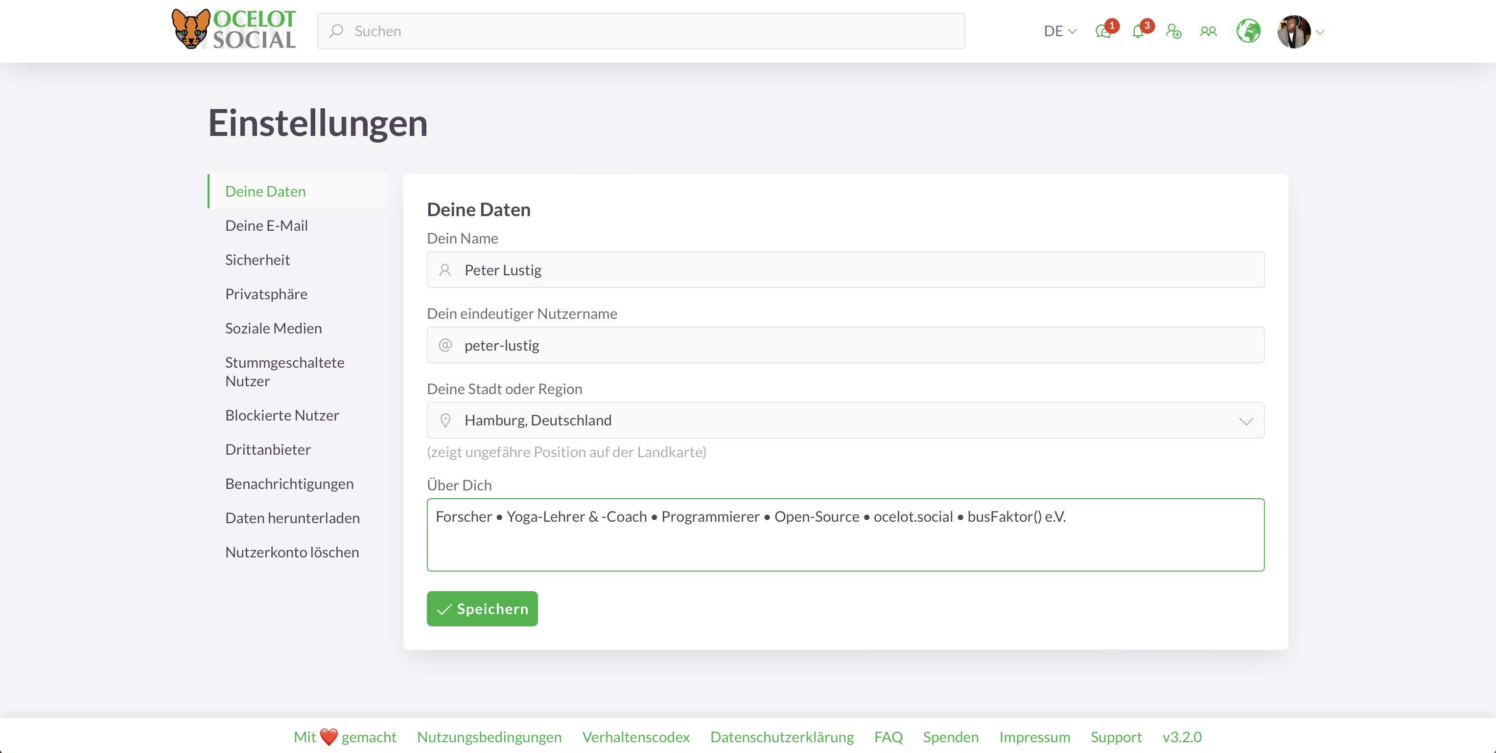 Configuración de la cuenta de usuario