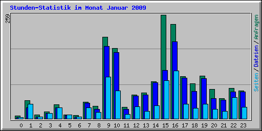 Stunden-Statistik im Monat Januar 2009